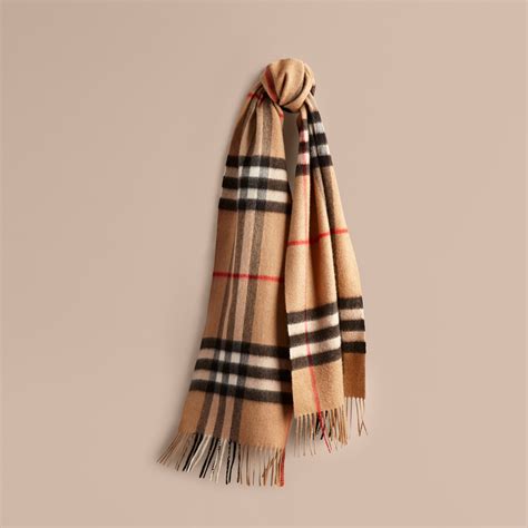 burberry the classic check cashmere scarf in warm taupe|burberry scarf for women.